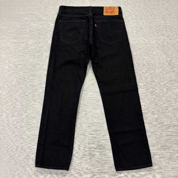Levis 501 Jeans Black Mens 33 x 30 Button Fly Black 100% Cotton Denim Straight - Picture 3 of 14